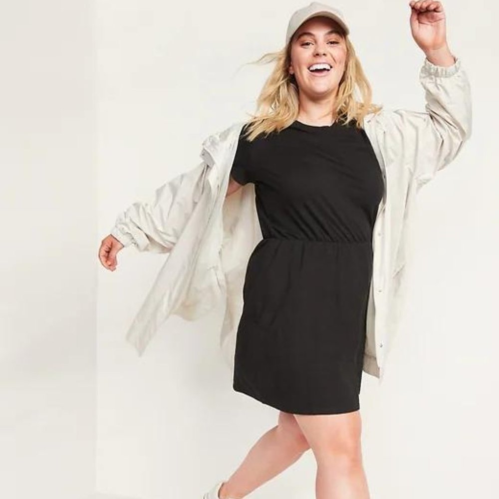 Old Navy Waist-Defined Slub-Knit T-Shirt Dress for Women New - Picture 3 of 3